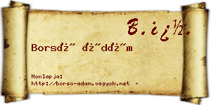 Borsó Ádám névjegykártya